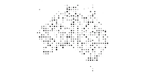 Digital Australia Map in Circle Animation Stock Footage 312347866
