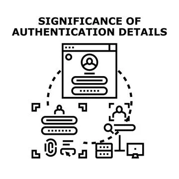 Digital authentication details securing personal access online Stock Illustration