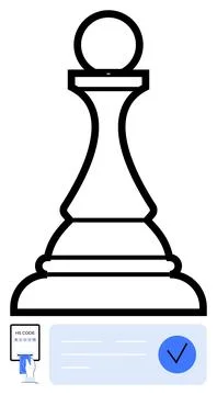 Digital Authentication with QR Code Verification and Chess Pawn Strategic F.. イラスト素材