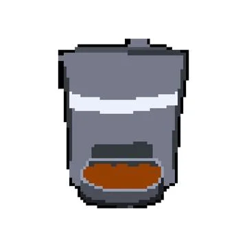 Digital automatic pet feeder pixel art vector illustration Stock-Illustration