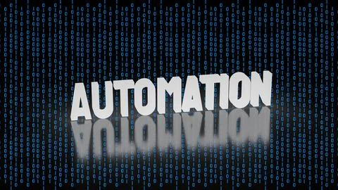 Digital Automation Binary Data Concept 3d rendering.. Stock Illustration