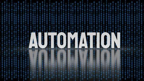 Digital Automation Binary Data Concept 3d rendering.. Stock Illustration