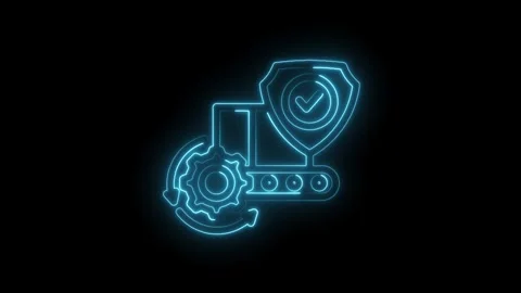 Digital automation security illustration shows verified data protection on .. Stock Footage 312309500