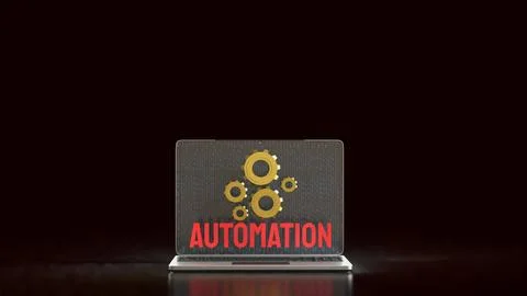 Digital Automation Technology Gear Interface 3d rendering.. Photos