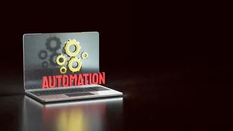 Digital Automation Technology Gear Interface 3d rendering.. 写真素材