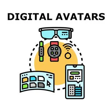 Digital avatars connecting virtual reality metaverse experience Illustrazione stock
