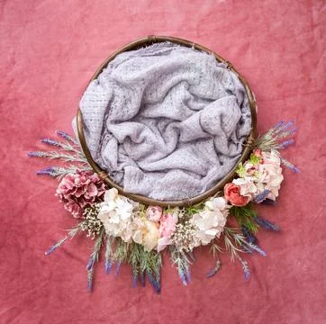 Digital backdrop or background for newborn baby photography, newborn photo setup Stock Photos
