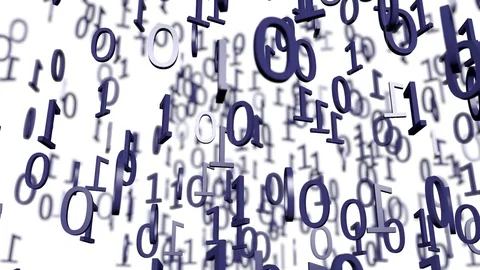 Digital Background with 0 and 1, loopable and with depth of field (3d rendering) Stock Footage 73802515