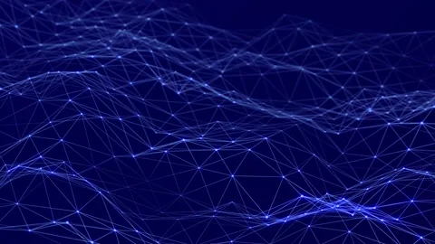 Digital background. Abstract wave with connected dots and lines. Stock Footage 155203479