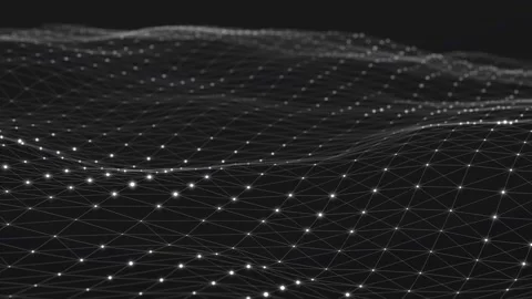 Digital background. Abstract wave with connected dots and lines. Stock Footage 156200774