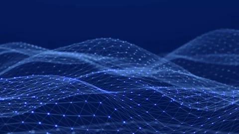 Digital background. Abstract wave with connected dots and lines. Stock Footage 157263884