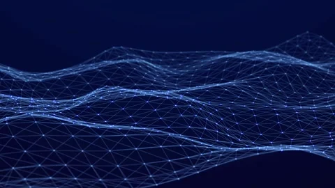 Digital background. Abstract wave with connected dots and lines. Stock-Footage 296707401