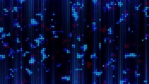 Digital background. Animation of various grid shaped geometrical objects. Stock Footage 171733661