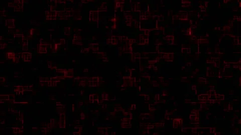 Digital Background Art Technology - Abstract Mask Blocks Boxes in Red 스톡 동영상 155086898