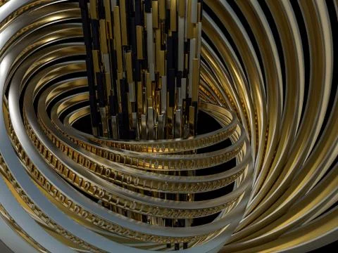 Digital background, binary technology concept. 3D Illustrazione stock