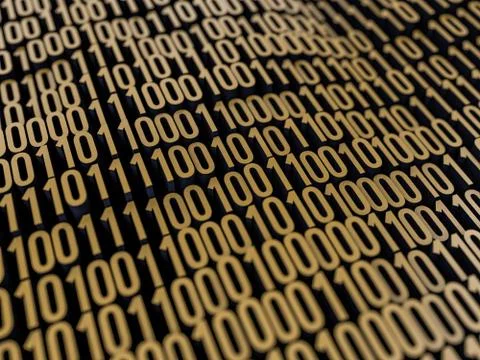 Digital background, binary technology concept. 3D Stockillustratie