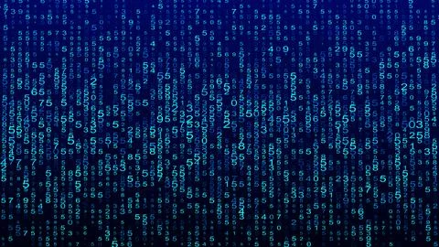 Digital background blue matrix. Coding or hacking concept. Abstract data conc 스톡 일러스트