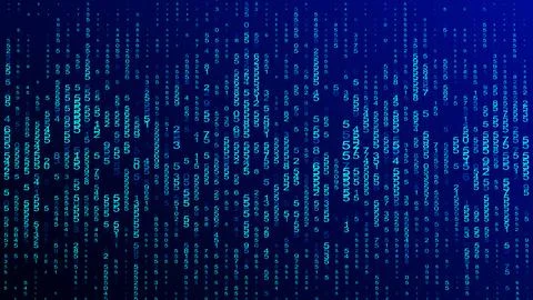 Digital background blue matrix. Coding or hacking concept. Abstract data co.. 스톡 일러스트