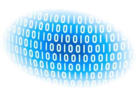 Digital background in blue tones with zero and one digits. Stock Illustration