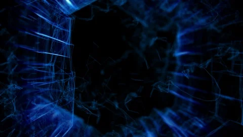 Digital background in cyber blue and digital lines. Continuous loop Video stock 103375674