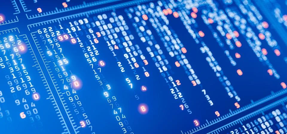 Digital background. Data encryption. Cryptography concept. Machine learning.  Stock Photos