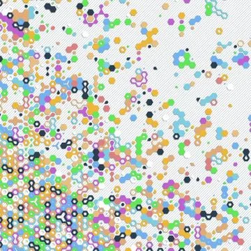 Digital background of different color chaotic elements Illustrazione stock