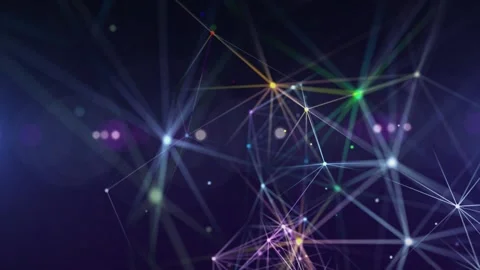 Digital  background with dots and lines. Big data visualization. Network co.. Video stock 233489345