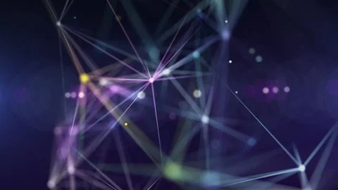 Digital  background with dots and lines. Big data visualization. Network co.. Video stock 233489346