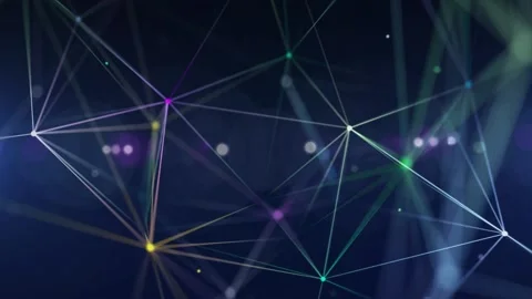 Digital  background with dots and lines. Big data visualization. Network co.. Video stock 233489347