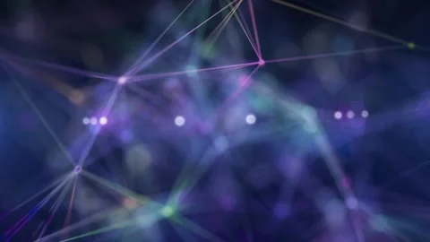 Digital  background with dots and lines. Big data visualization. Network co.. Video stock 233489348