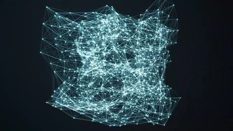 Digital Background With Dots And Lines - Big Data Visualization Video stock 261651778