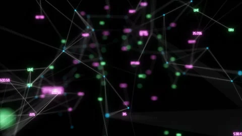 Digital background of economic model.Abstract digital data nodes and connection Stock Footage 99560484