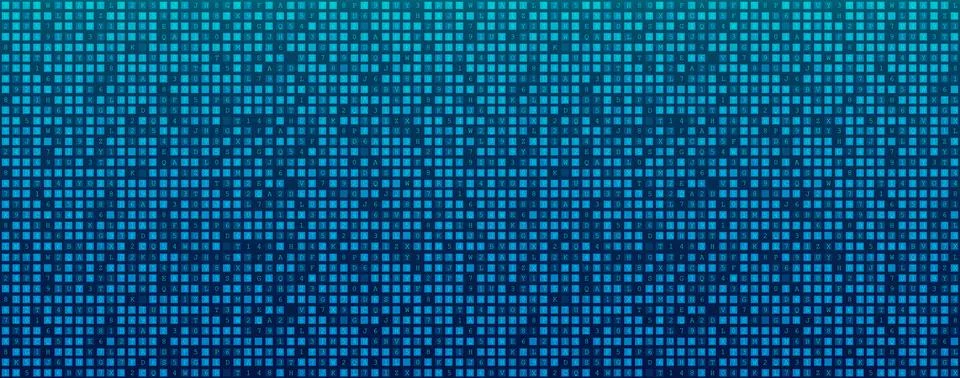 Digital background with glowing blue data code blocks, symbolizing cybersec.. Stock Illustration