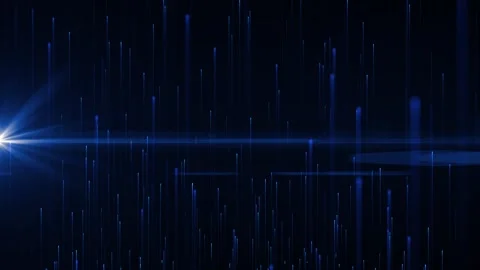 Digital background with glowing neon particles flying upward. A moving stream Stock Footage 317810626