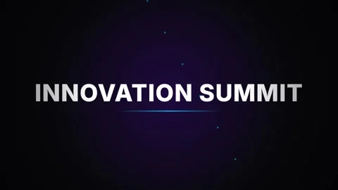 Digital background with glowing text for Innovation Summit event opener Stock Footage 336805933