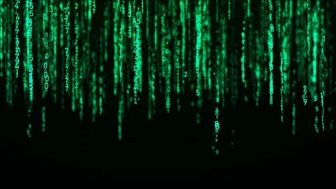Digital background green matrix. Coding or hacking concept. Flow of random .. Stock-Illustration