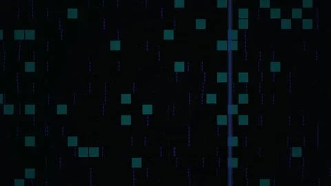 Digital Background Grid Animation with Pixel Data Flow Visualization Stock Footage 343693794