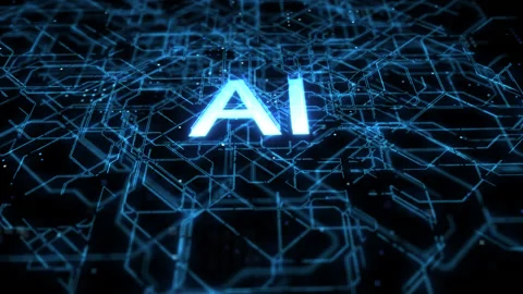 Digital background with the inscription ai . the concept of technology and co Stock Footage 168570779