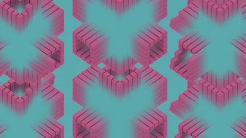 Digital background with loop animation of rectangular shapes. 3d rendering 4K Stock Footage 247952105