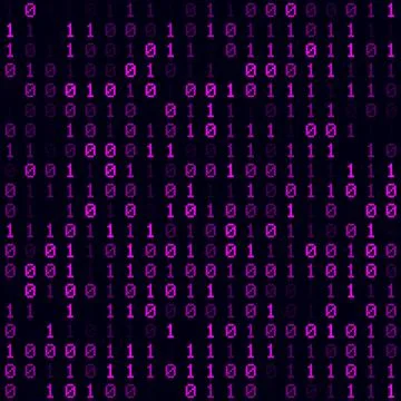 Digital background. Magenta filled binary background. Small sized seamless .. Stockillustratie