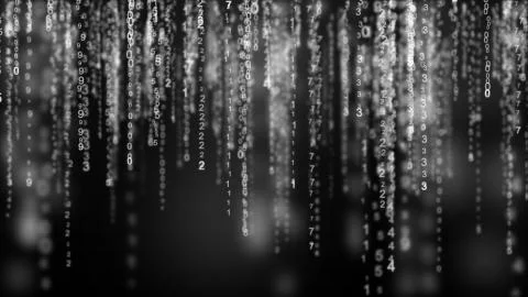 Digital background matrix. Binary computer code. Hacker concept. 3d rendering Stock Photos