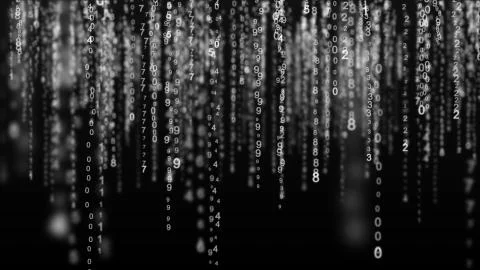Digital background matrix. Binary computer code. Hacker concept. 3d rendering Stock Photos