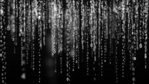 Digital background matrix. Binary computer code. Hacker concept. 3d rendering Stock Photos