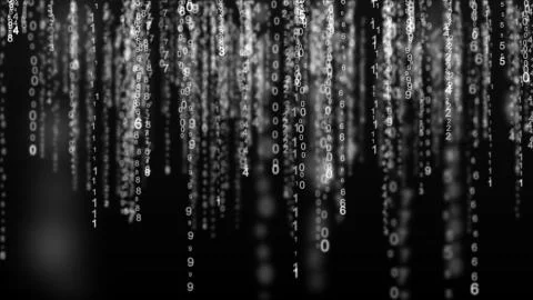 Digital background matrix. Binary computer code. Hacker concept. 3d rendering Stock Photos
