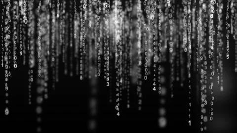 Digital background matrix. Binary computer code. Hacker concept. 3d rendering Stock Photos