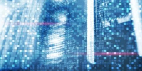 Digital background matrix information technology and internet concept. Foto stock