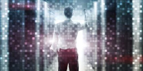 Digital background matrix information technology and internet concept 库存照片