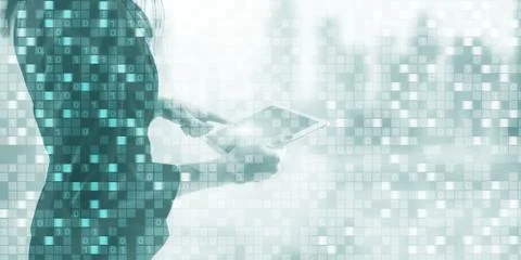 Digital background matrix information technology and internet concept Stock Photos