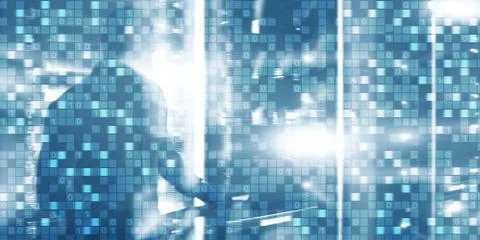 Digital background matrix information technology and internet concept Stock Photos