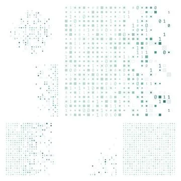 Digital background. Mint color theme backgrounds. Gradiented geometric patt.. Illustrazione stock